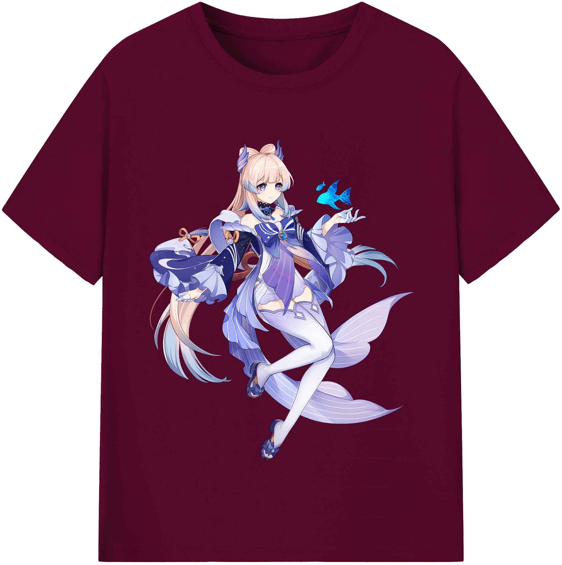 げんし神 珊瑚宮心海 サンゴノミヤ・ココミ genshin Sangonomiya Kokomi レディースカジュアルプリントTシャツ（綿100％）